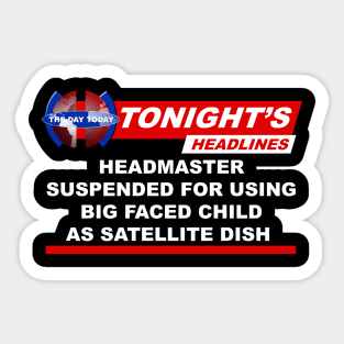 Headmaster Suspended Big Faced Child Satellite Dish Sticker